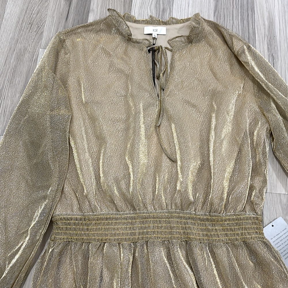 NSR
Emma Floral Print Ruffle Dress In
Tan Dress Size XL NWT - Picture 4 of 11